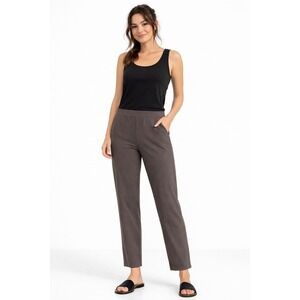 Eileen Fisher Pull On Slim Pants Preppy Quiet Luxury Career Office Sophisticated